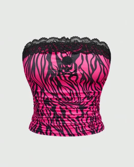 Top corto con estilo Y2K para mujeres, con estampados de estrellas, cruces, calaveras y animales con decoración de rhinestones - Imagen 1
