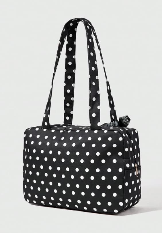 Bolso de mano con estampado de lunares, con notas musicales - Imagen 3