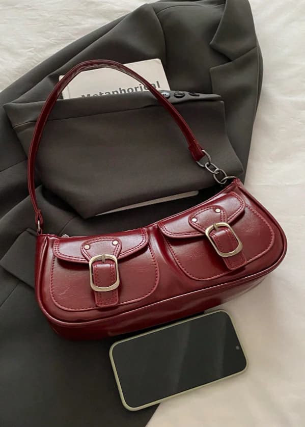 Bolso de mano de moda con decoración de bolsillo doble - Imagen 4