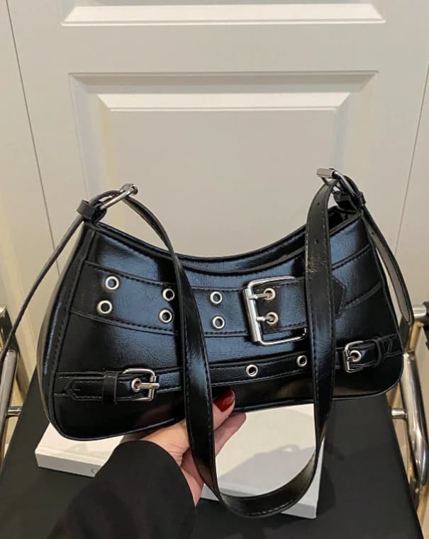 Bolso de hombro de mujer con decoración de remaches - Imagen 6