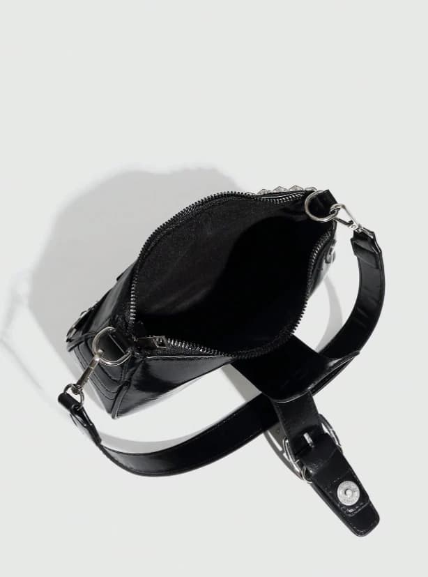 Bolso bandolera cruzado con diseño de estrellas y lunas plateadas - Imagen 4