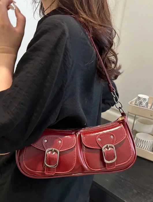 Bolso de mano de moda con decoración de bolsillo doble - Imagen 3