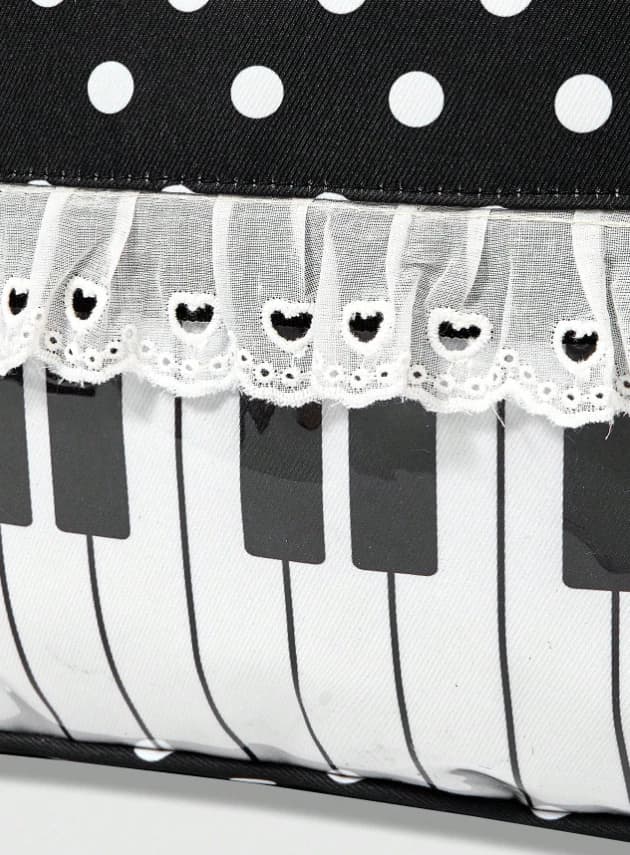 Bolso de mano con estampado de lunares, con notas musicales - Imagen 4