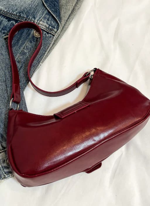 Cartera burdeos con remaches - Imagen 3