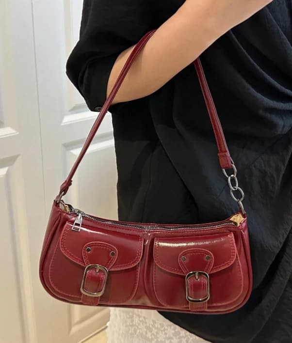 Bolso de mano de moda con decoración de bolsillo doble - Imagen 2