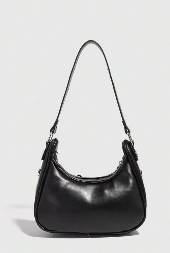 Bolso de hombro estilo hobo con correa para el hombro, estilo Y2K, con decoración de metal - Imagen 7
