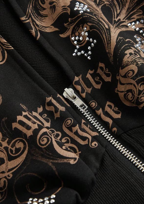 Sudadera con capucha de estampado de leopardo con cuello - Imagen 3