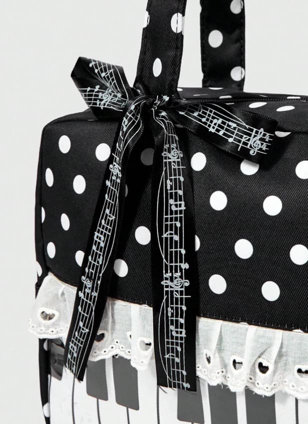 Bolso de mano con estampado de lunares, con notas musicales - Imagen 5