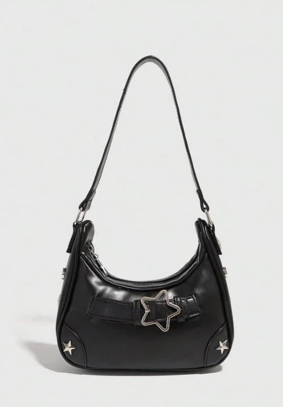 Bolso de hombro estilo hobo con correa para el hombro, estilo Y2K, con decoración de metal - Imagen 3