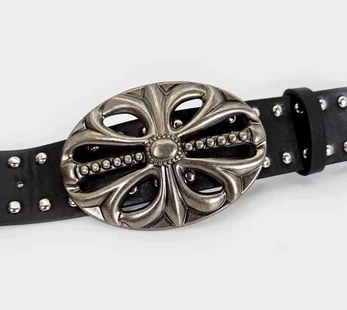 Correa Ancha para Hombre y Mujer con Remaches y Diseño de Corazones y Cruces Caladas - Imagen 6