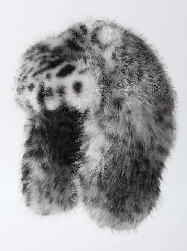 Gorro de trampero de mujer con estampado de leopardo de piel sintética - Imagen 1