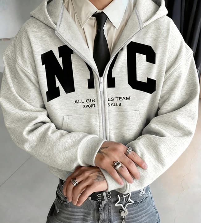 Sudadera con capucha holgada NYC - Imagen 1