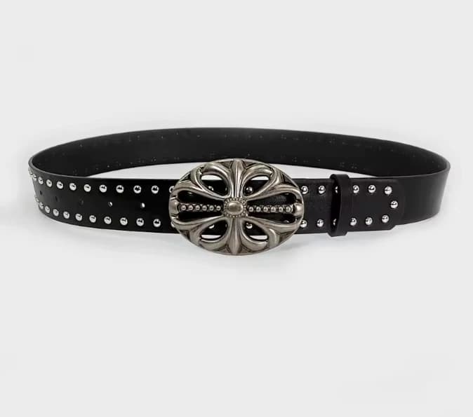 Correa Ancha para Hombre y Mujer con Remaches y Diseño de Corazones y Cruces Caladas - Imagen 5